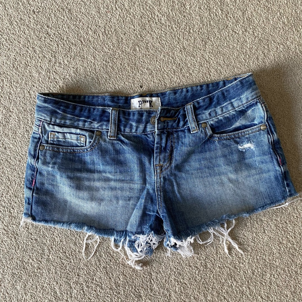 Victoria’s Secret Pink denim shorts. BAGGY FIT FOR A SIZE 2 FYI